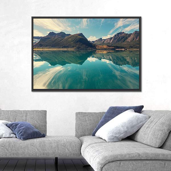 Svartisen Glacier In Norway Canvas Wall Art-3 Horizontal-Gallery Wrap-25" x 16"-Tiaracle