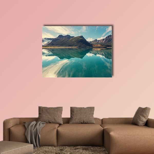 Svartisen Glacier In Norway Canvas Wall Art-5 Star-Gallery Wrap-62" x 32"-Tiaracle