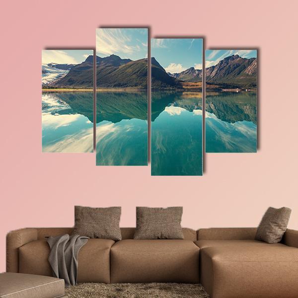 Svartisen Glacier In Norway Canvas Wall Art-4 Pop-Gallery Wrap-50" x 32"-Tiaracle