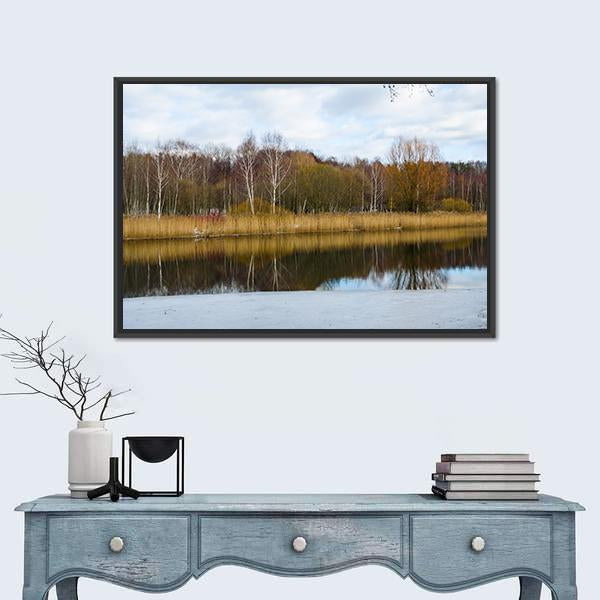 Svisloch River Flows In Minsk Canvas Wall Art-1 Piece-Floating Frame-24" x 16"-Tiaracle
