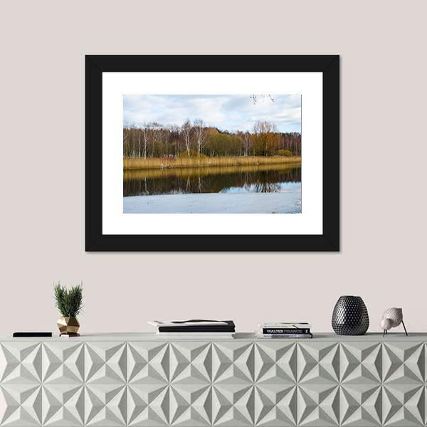 Svisloch River Flows In Minsk Canvas Wall Art-1 Piece-Framed Print-20" x 16"-Tiaracle