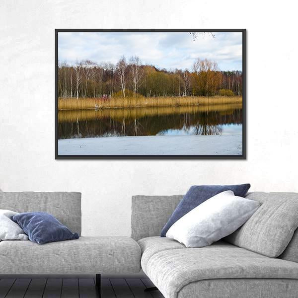 Svisloch River Flows In Minsk Canvas Wall Art-3 Horizontal-Gallery Wrap-25" x 16"-Tiaracle