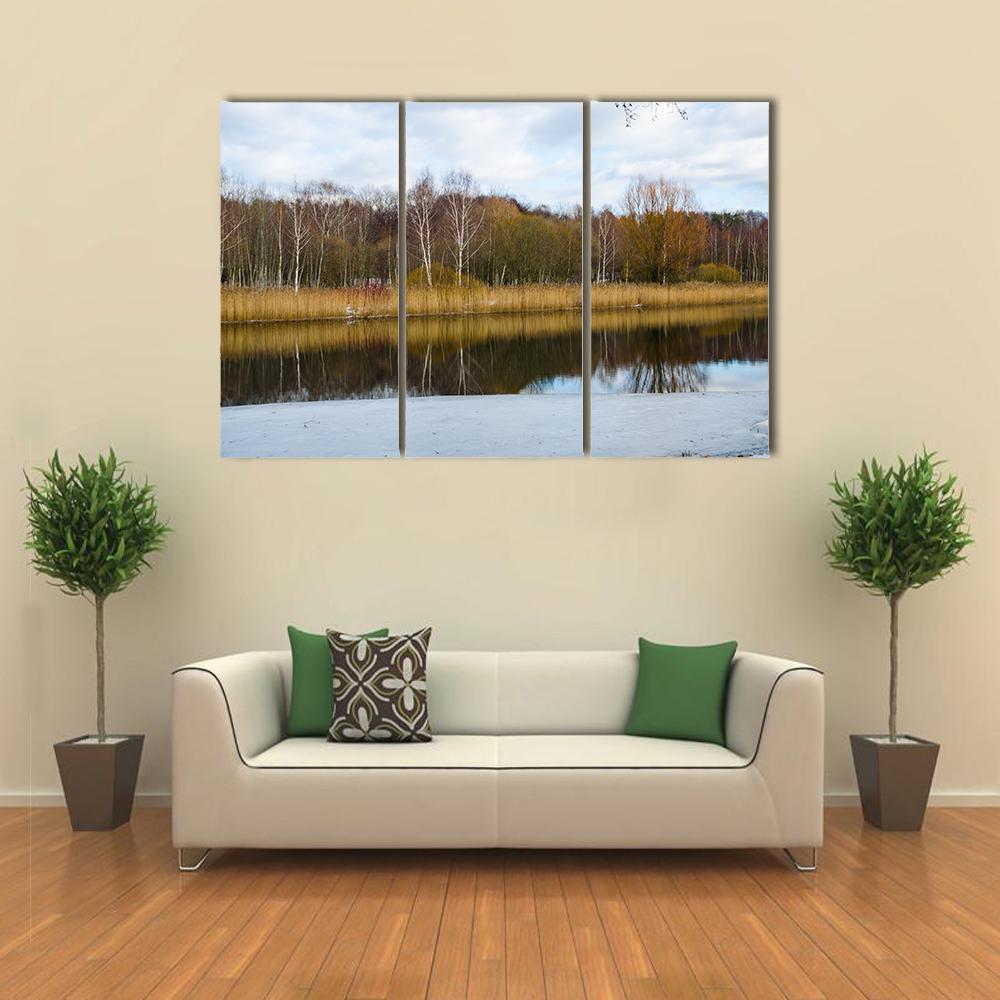 Svisloch River Flows In Minsk Canvas Wall Art-3 Horizontal-Gallery Wrap-37" x 24"-Tiaracle