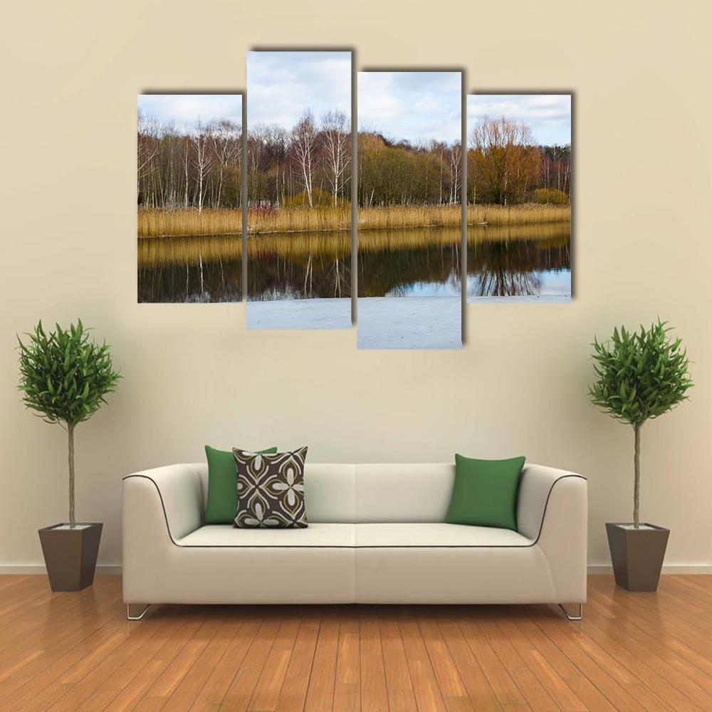 Svisloch River Flows In Minsk Canvas Wall Art-4 Pop-Gallery Wrap-50" x 32"-Tiaracle