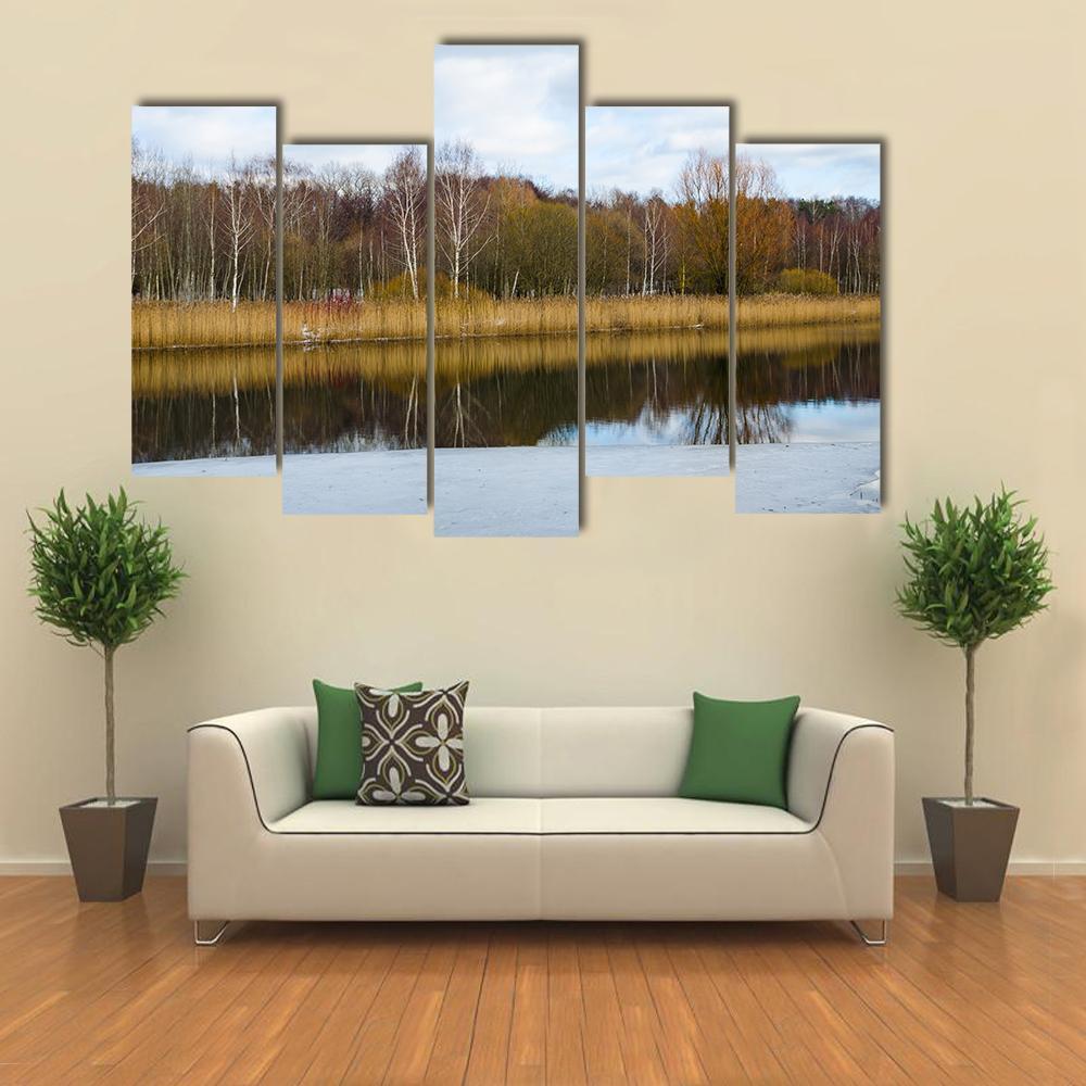 Svisloch River Flows In Minsk Canvas Wall Art-5 Pop-Gallery Wrap-47" x 32"-Tiaracle