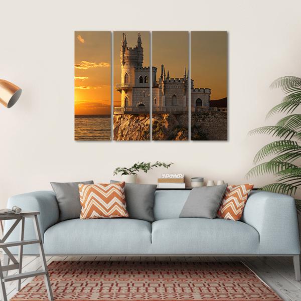 Swallows Nest Castle Canvas Wall Art-4 Horizontal-Gallery Wrap-34" x 24"-Tiaracle