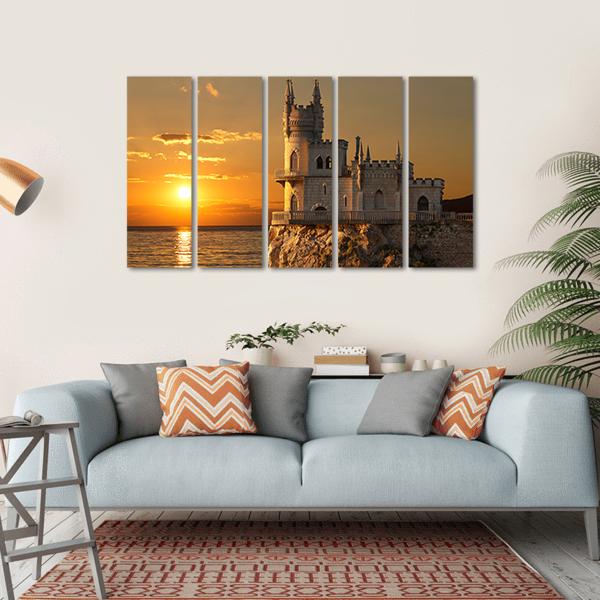 Swallows Nest Castle Canvas Wall Art-5 Horizontal-Gallery Wrap-22" x 12"-Tiaracle