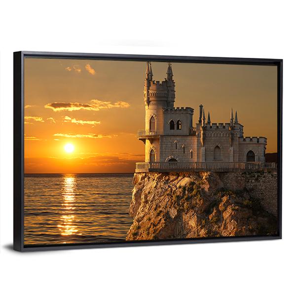 Swallows Nest Castle Canvas Wall Art-3 Horizontal-Gallery Wrap-25" x 16"-Tiaracle