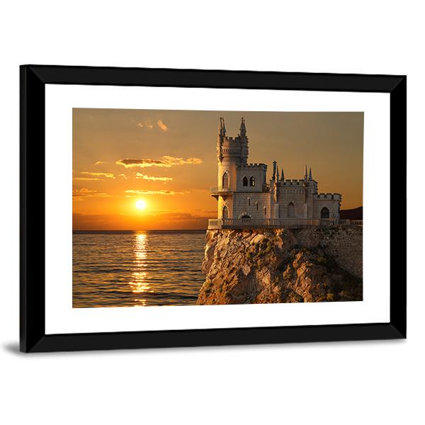 Swallows Nest Castle Canvas Wall Art-3 Horizontal-Gallery Wrap-25" x 16"-Tiaracle