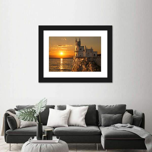 Swallows Nest Castle Canvas Wall Art-3 Horizontal-Gallery Wrap-25" x 16"-Tiaracle
