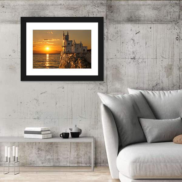 Swallows Nest Castle Canvas Wall Art-3 Horizontal-Gallery Wrap-25" x 16"-Tiaracle