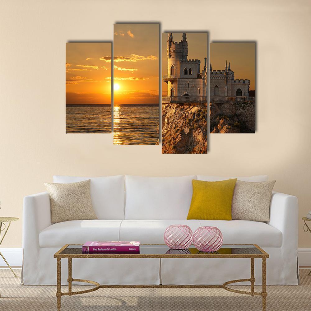 Swallows Nest Castle Canvas Wall Art-4 Pop-Gallery Wrap-50" x 32"-Tiaracle