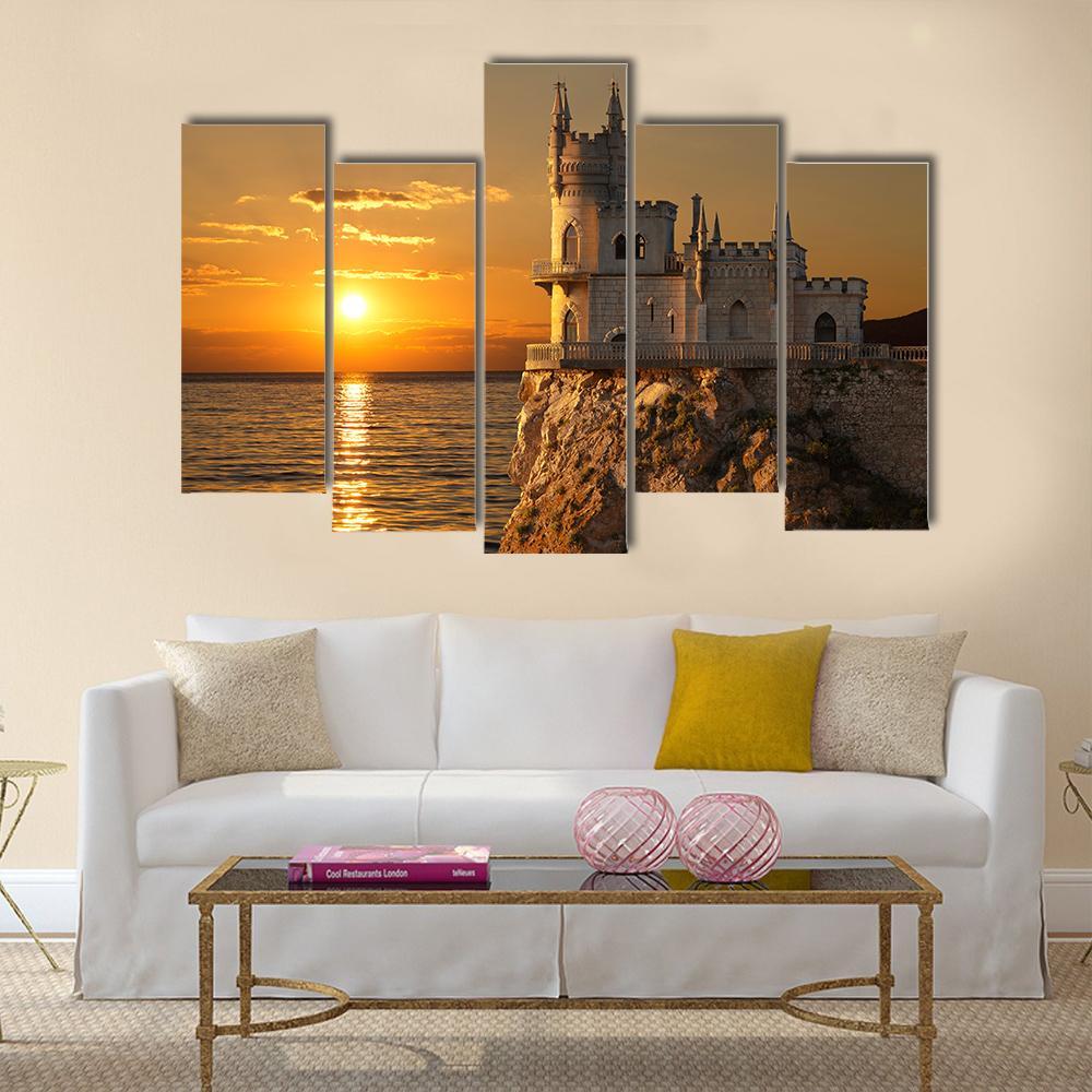 Swallows Nest Castle Canvas Wall Art-5 Pop-Gallery Wrap-47" x 32"-Tiaracle