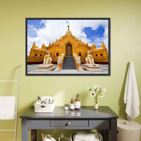 Swe Taw Myat Temple Canvas Wall Art-5 Horizontal-Gallery Wrap-22" x 12"-Tiaracle
