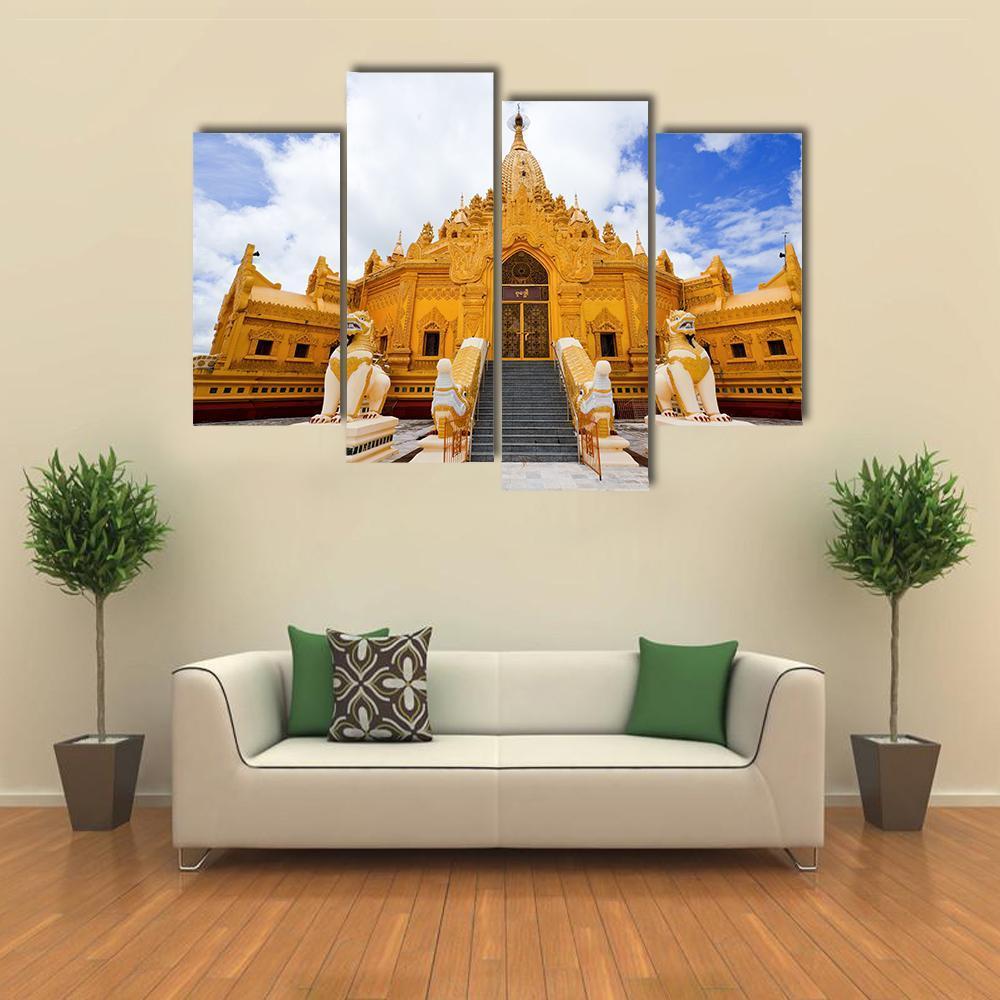 Swe Taw Myat Temple Canvas Wall Art-4 Pop-Gallery Wrap-50" x 32"-Tiaracle