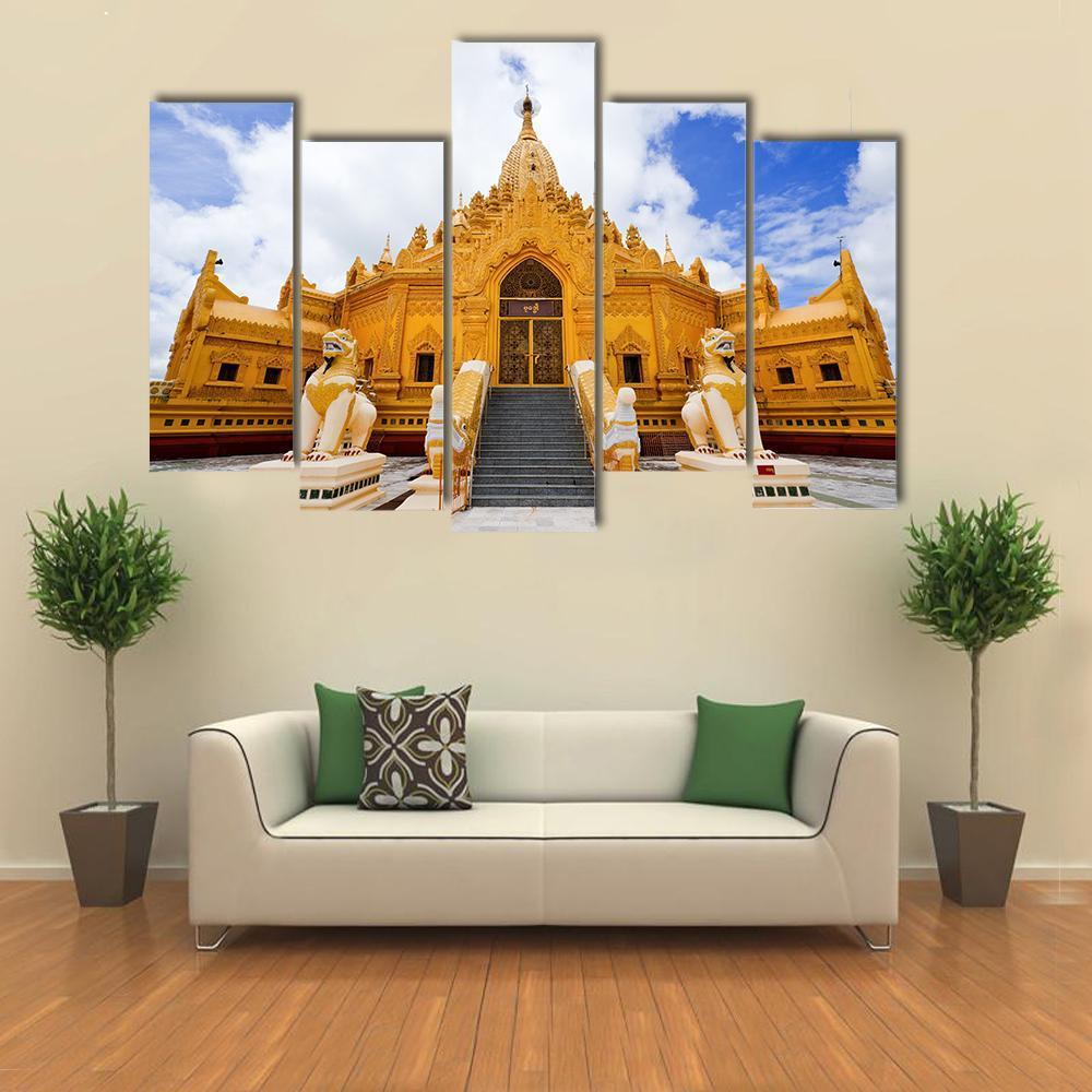 Swe Taw Myat Temple Canvas Wall Art-5 Pop-Gallery Wrap-47" x 32"-Tiaracle