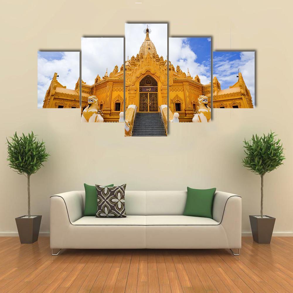 Swe Taw Myat Temple Canvas Wall Art-5 Star-Gallery Wrap-62" x 32"-Tiaracle