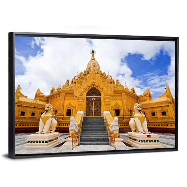 Swe Taw Myat Temple Canvas Wall Art-3 Horizontal-Gallery Wrap-25" x 16"-Tiaracle
