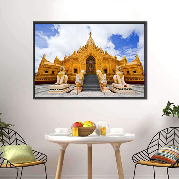Swe Taw Myat Temple Canvas Wall Art-3 Horizontal-Gallery Wrap-25" x 16"-Tiaracle