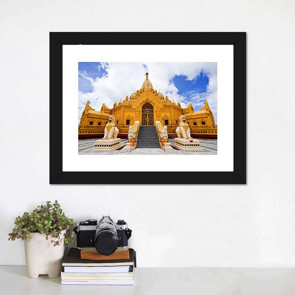 Swe Taw Myat Temple Canvas Wall Art-1 Piece-Framed Print-20" x 16"-Tiaracle