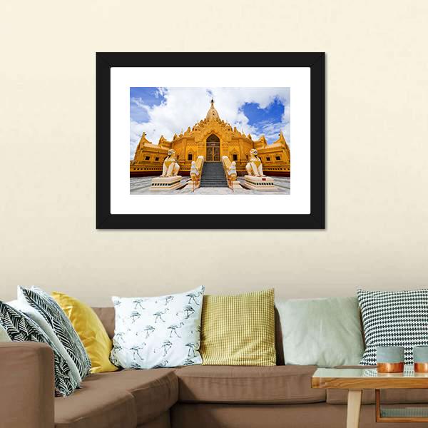 Swe Taw Myat Temple Canvas Wall Art-3 Horizontal-Gallery Wrap-25" x 16"-Tiaracle