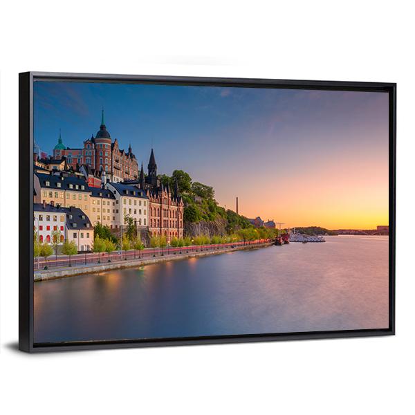Sweden During Sunset Canvas Wall Art-3 Horizontal-Gallery Wrap-25" x 16"-Tiaracle