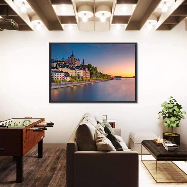 Sweden During Sunset Canvas Wall Art-3 Horizontal-Gallery Wrap-25" x 16"-Tiaracle