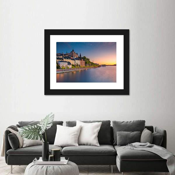 Sweden During Sunset Canvas Wall Art-3 Horizontal-Gallery Wrap-25" x 16"-Tiaracle