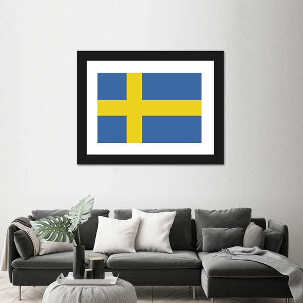 Swedish Flag Canvas Wall Art-3 Horizontal-Gallery Wrap-25" x 16"-Tiaracle