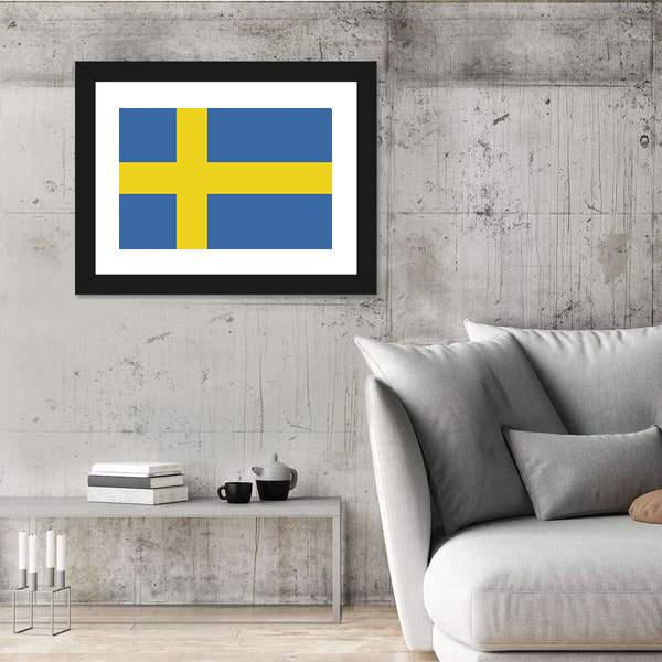 Swedish Flag Canvas Wall Art-3 Horizontal-Gallery Wrap-25" x 16"-Tiaracle