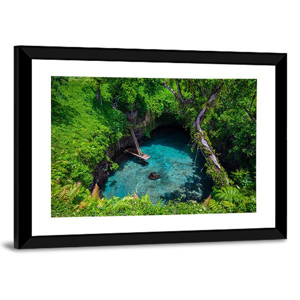 Swimming Hole Samoa Panoramic Canvas Wall Art-1 Piece-36" x 12"-Tiaracle