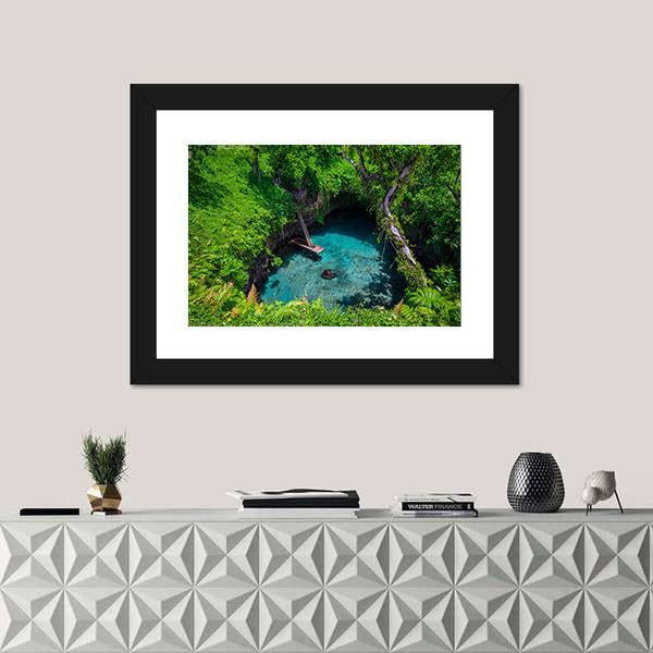 Swimming Hole Samoa Panoramic Canvas Wall Art-1 Piece-36" x 12"-Tiaracle