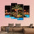 Swimming Pool In Night View Canvas Wall Art-1 Piece-Gallery Wrap-48" x 32"-Tiaracle