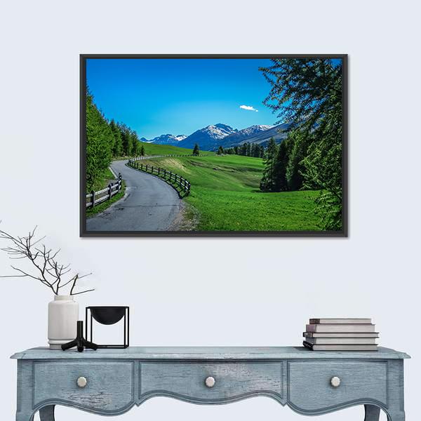 Swiss National Park Canvas Wall Art-1 Piece-Floating Frame-24" x 16"-Tiaracle