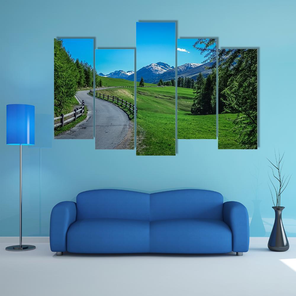 Swiss National Park Canvas Wall Art-5 Pop-Gallery Wrap-47" x 32"-Tiaracle