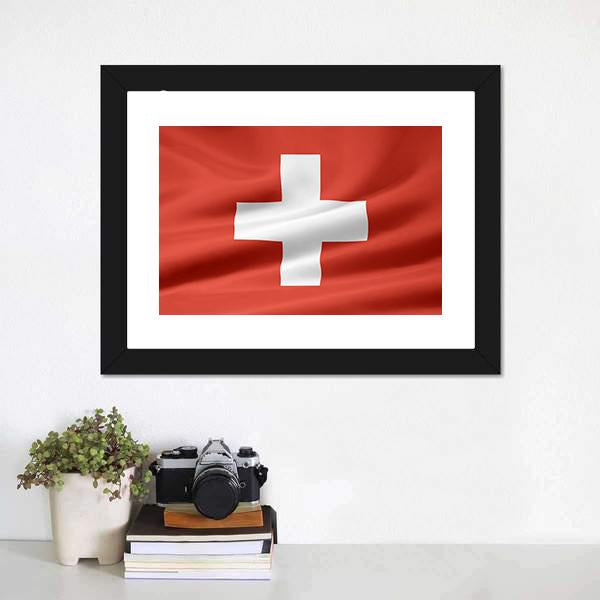 Switzerland Flag Canvas Wall Art-1 Piece-Framed Print-20" x 16"-Tiaracle