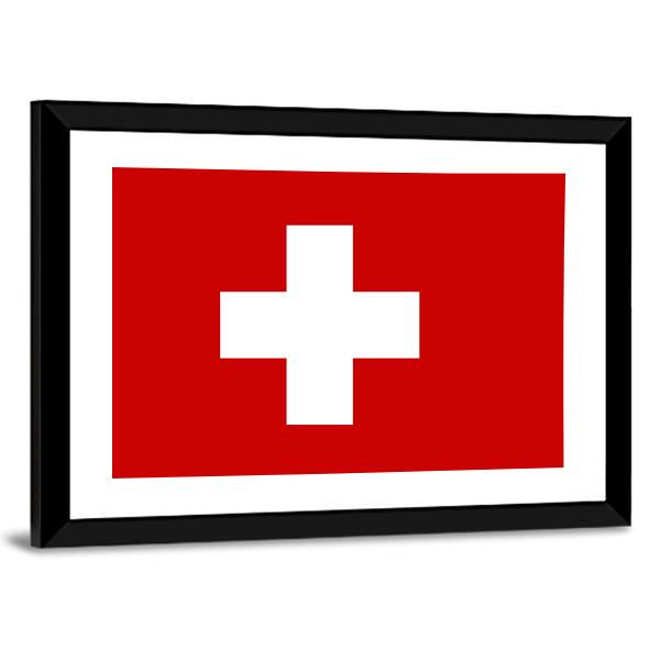 Switzerland Flag Panoramic Canvas Wall Art-1 Piece-36" x 12"-Tiaracle