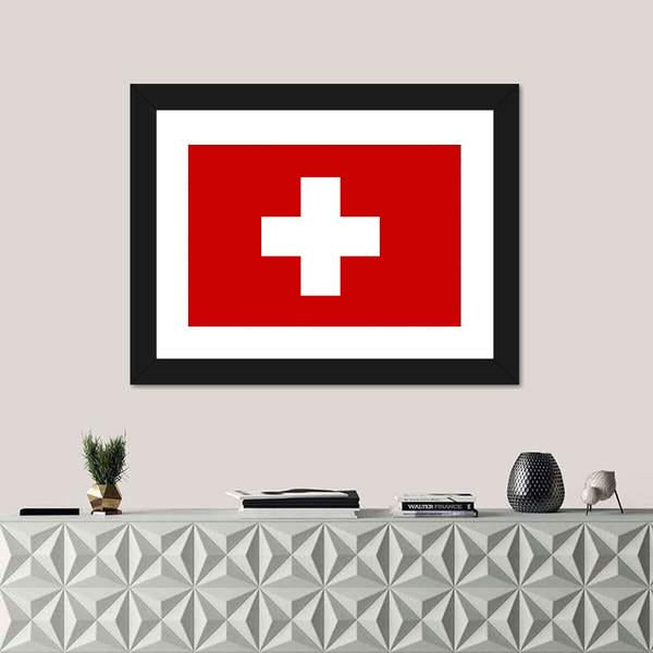 Switzerland Flag Panoramic Canvas Wall Art-1 Piece-36" x 12"-Tiaracle