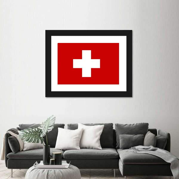 Switzerland Flag Panoramic Canvas Wall Art-1 Piece-36" x 12"-Tiaracle