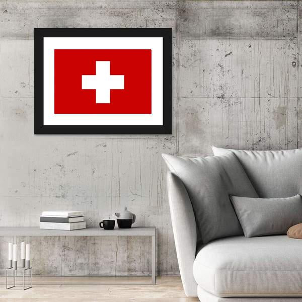 Switzerland Flag Panoramic Canvas Wall Art-1 Piece-36" x 12"-Tiaracle