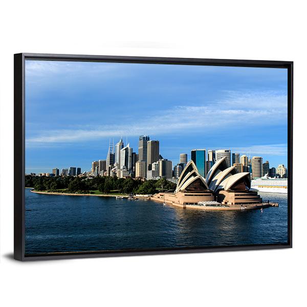 Sydney Australia City Skyline Canvas Wall Art-3 Horizontal-Gallery Wrap-25" x 16"-Tiaracle