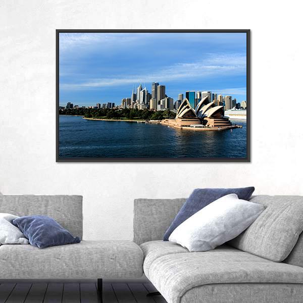 Sydney Australia City Skyline Canvas Wall Art-3 Horizontal-Gallery Wrap-25" x 16"-Tiaracle