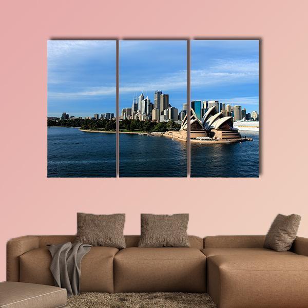 Sydney Australia City Skyline Canvas Wall Art-3 Horizontal-Gallery Wrap-37" x 24"-Tiaracle