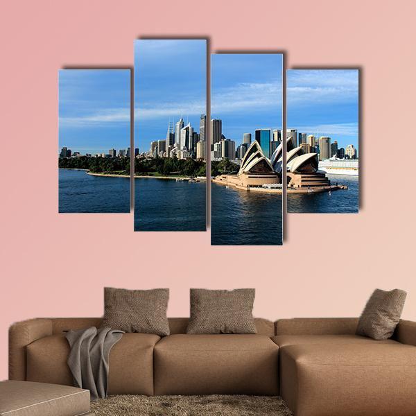 Sydney Australia City Skyline Canvas Wall Art-4 Pop-Gallery Wrap-50" x 32"-Tiaracle