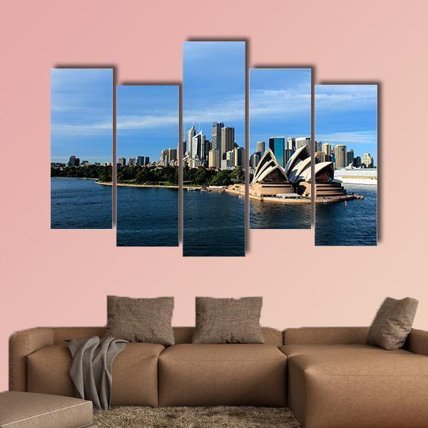 Sydney Australia City Skyline Canvas Wall Art-5 Pop-Gallery Wrap-47" x 32"-Tiaracle