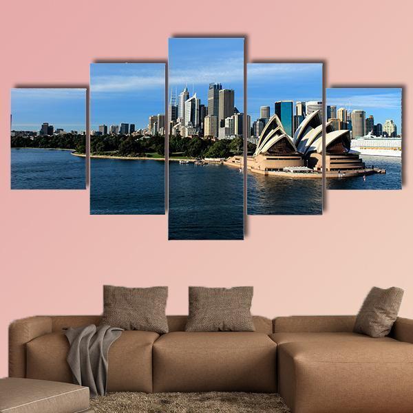 Sydney Australia City Skyline Canvas Wall Art-5 Star-Gallery Wrap-62" x 32"-Tiaracle