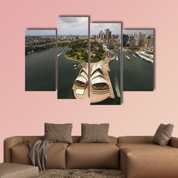 Sydney City From The Air Canvas Wall Art-3 Horizontal-Gallery Wrap-25" x 16"-Tiaracle