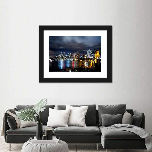 Sydney Harbor And Downtown Buildings Canvas Wall Art-3 Horizontal-Gallery Wrap-25" x 16"-Tiaracle