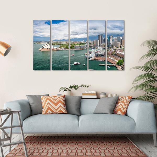 Sydney Harbour Area Canvas Wall Art-5 Horizontal-Gallery Wrap-22" x 12"-Tiaracle