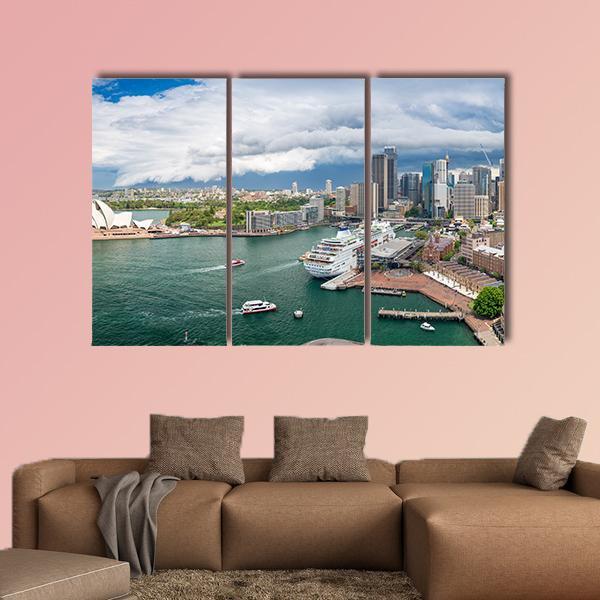 Sydney Harbour Area Canvas Wall Art-3 Horizontal-Gallery Wrap-25" x 16"-Tiaracle